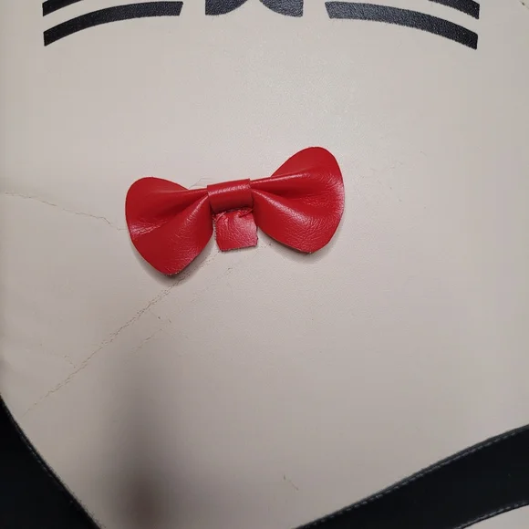 Twin Kitties Vintage Cushion Black and White Cats Red Bow Zipper Closure - Picture 3 of 11